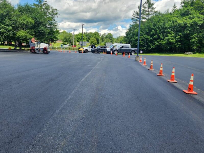 Newly paved parking lot
